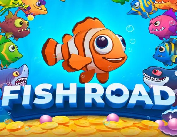 Fish Road slot logo by InOut at VipLuck Casino