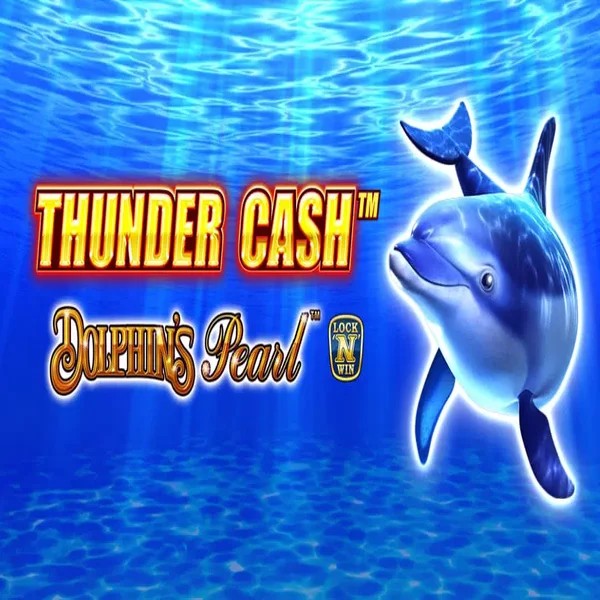 Thunder Cash Dolphins Pearl slot logo by Novomatic at VipLuck Casino